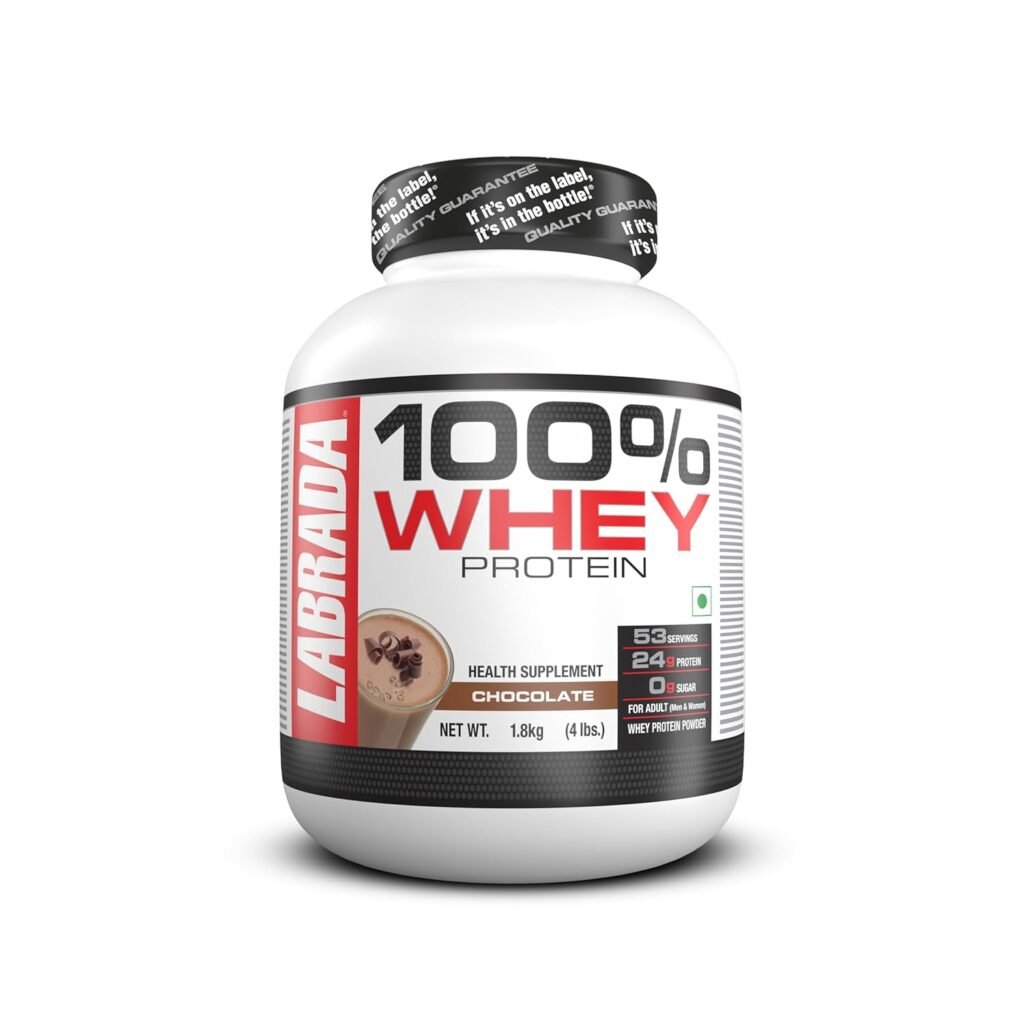 Labrada 100% Whey Protein 4 lbs (1.8 kg) (Chocolate) (24g Protein, 0g Sugar,